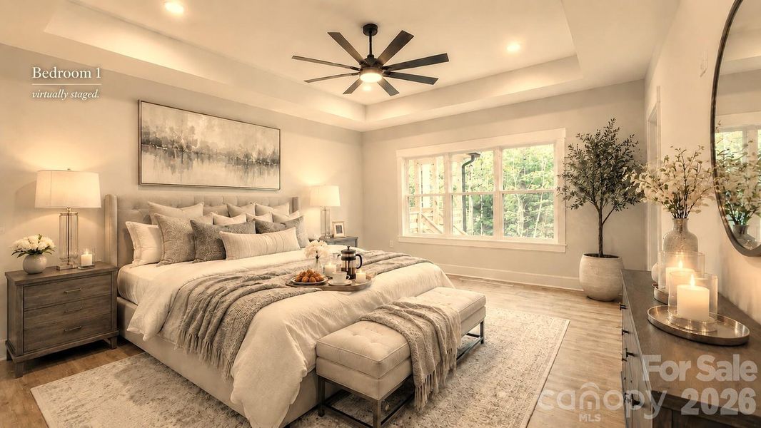 Main Bedroom virtually staged.