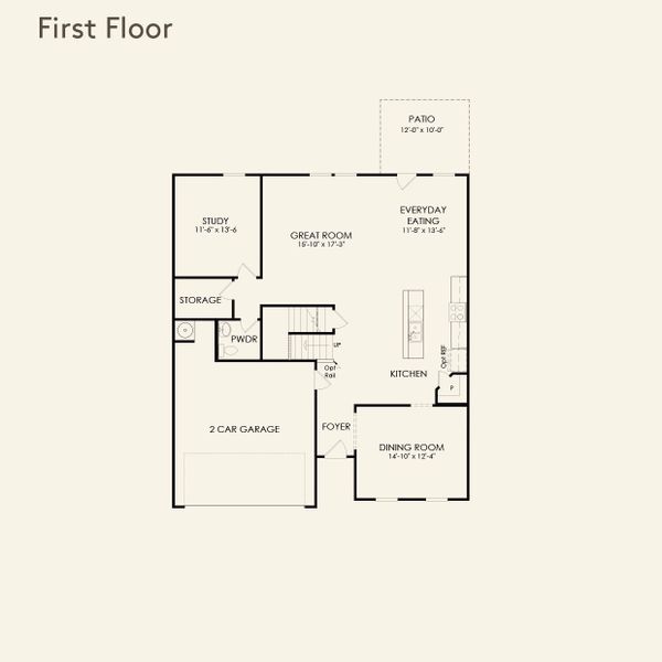 2D floor plan layout for the Mitchell by Pulte Homes in Anderson Point, McDonough, GA (Image 4). 2D floor plan layout for the Mitchell by Pulte Homes in Anderson Point, McDonough, GA (Image 4).