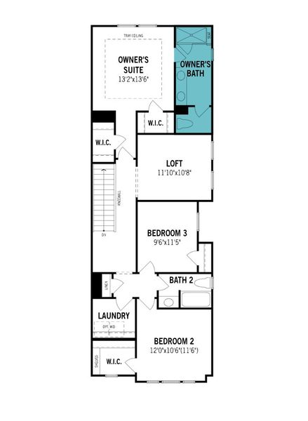 2D floor plan layout of this home in Bailey Run, Charlotte, NC (Image 2).