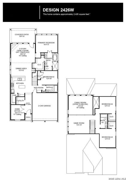 2D floor plan layout of this home in Arcadia Ridge, San Antonio, TX (Image 3).