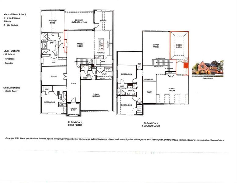 2D floor plan layout of this home in Chatham Reserve, Providence Village, TX (Image 4).