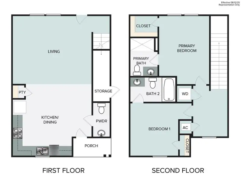 2D floor plan layout of this home in Harvest Ridge, Elgin, TX (Image 5).