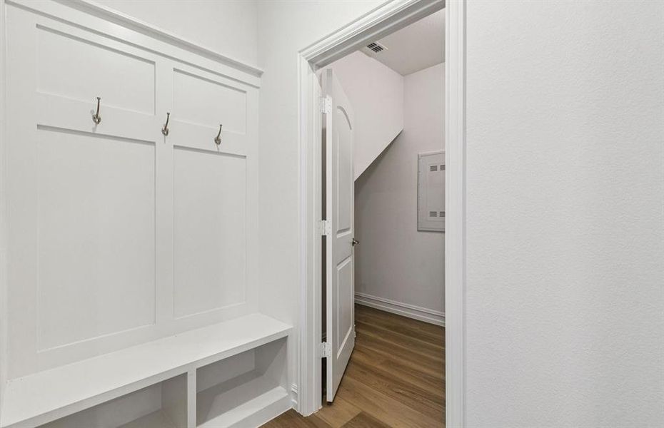 Everyday Entry from garage with mud bench Everyday Entry from garage with mud bench