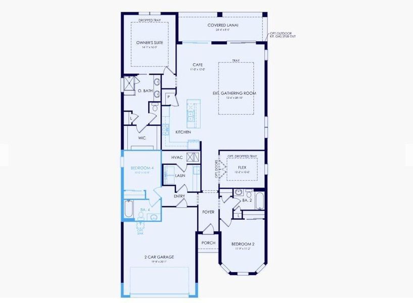 2D floor plan layout of this home in Avondale at Avenir, Palm Beach Gardens, FL (Image 3).