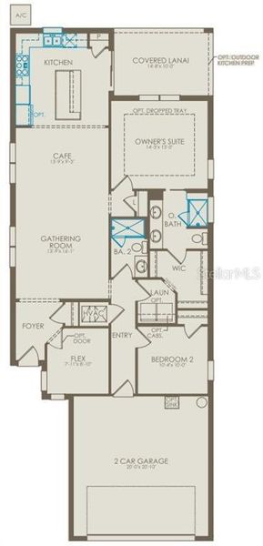 2D floor plan layout of this home in Del Webb Minneola, Minneola, FL (Image 4).