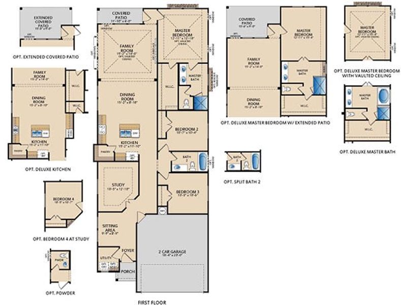 2D floor plan layout for the Belmont by Pacesetter Homes in Keeneland, Aubrey, TX (Image 4).