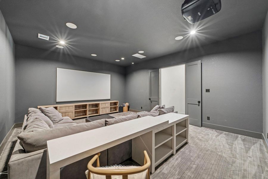 Nicely equipped media room with app enabled technology. Nicely equipped media room with app enabled technology.