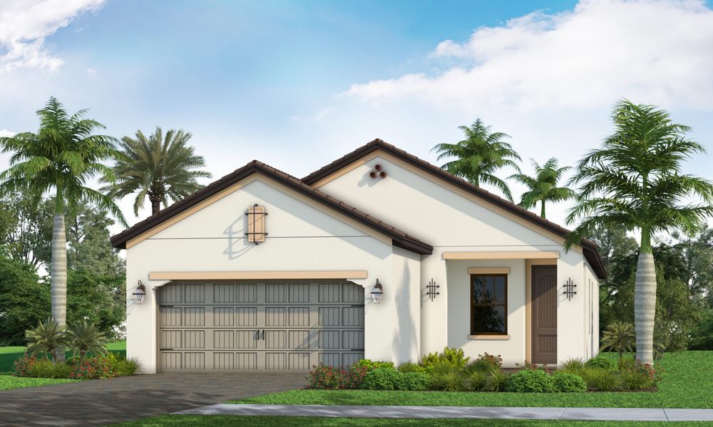 Representative exterior photo of a completed home built from the Imagination 2 by Neal Communities in Verandah, Fort Myers, FL (Image 18).