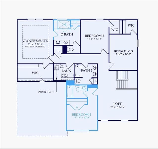 2D floor plan layout of this home in Sierra Creek, Hoschton, GA (Image 4).
