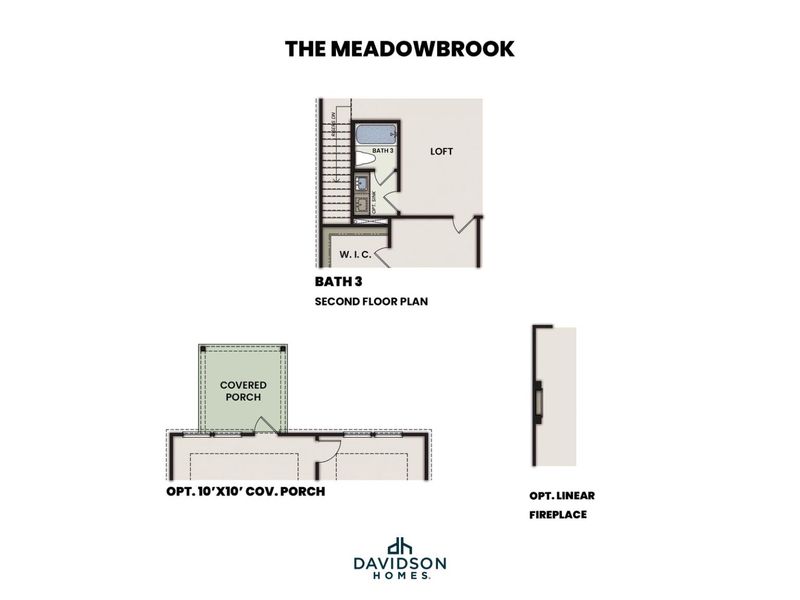 2D floor plan layout for the The Meadowbrook A by Davidson Homes LLC in Morgan Meadows, San Antonio, TX (Image 5). 2D floor plan layout for the The Meadowbrook A by Davidson Homes LLC in Morgan Meadows, San Antonio, TX (Image 5).