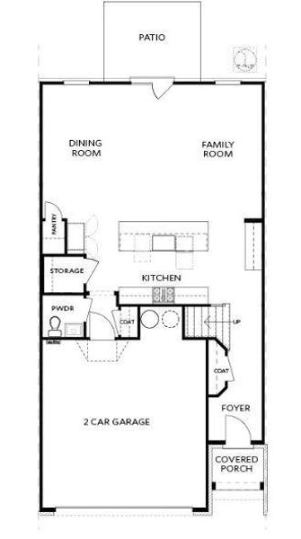 2D floor plan layout of this home in Waterside Townhomes, Peachtree Corners, GA (Image 3).