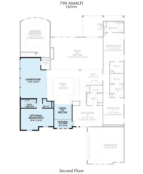 2D floor plan layout for the Amalfi by Landon Homes in Signature 74s, Frisco, TX (Image 5). 2D floor plan layout for the Amalfi by Landon Homes in Signature 74s, Frisco, TX (Image 5).
