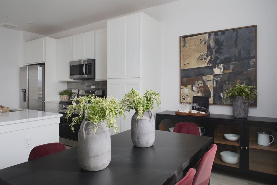 Furnished interior view inside a new home in Lyric at RidgeGate Townhomes, Lone Tree (Image 5).
