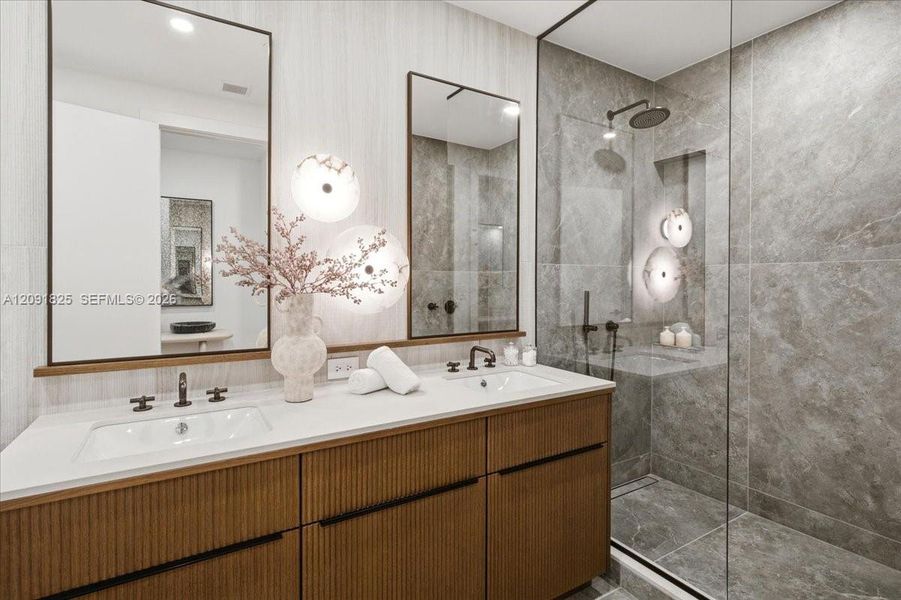 Furnished interior view inside a new home in , Miami (Image 15).