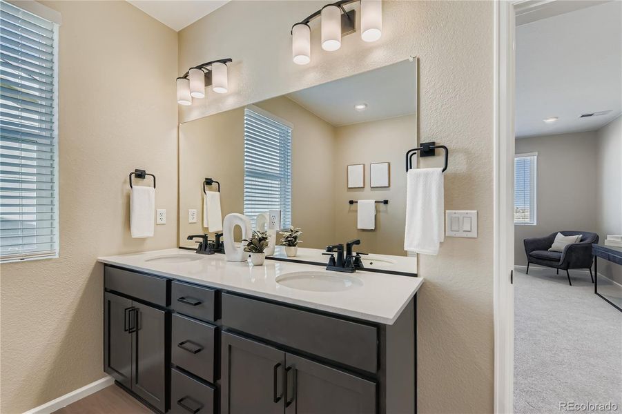 Primary bath w/quartz counters
