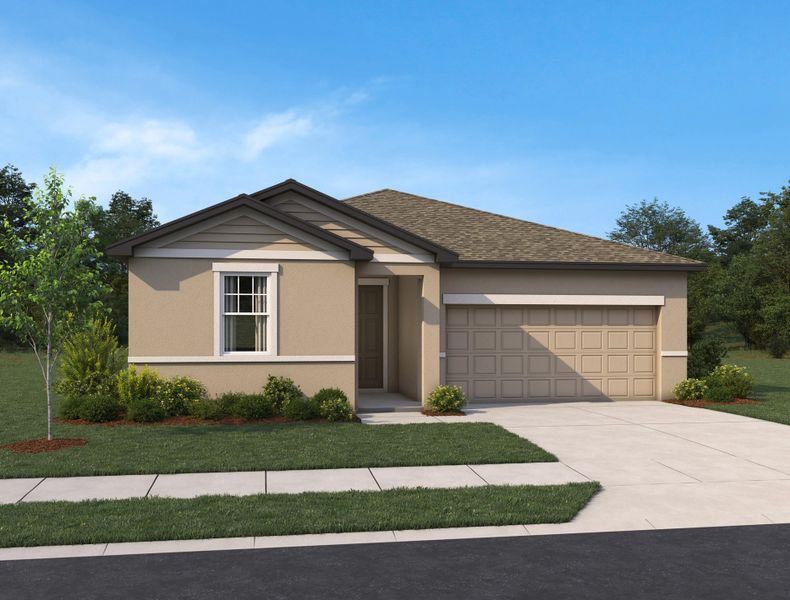 Representative exterior photo of a completed home built from the Monroe by Ashton Woods in Oakfield Trails Traditional, Parrish, FL (Image 2).