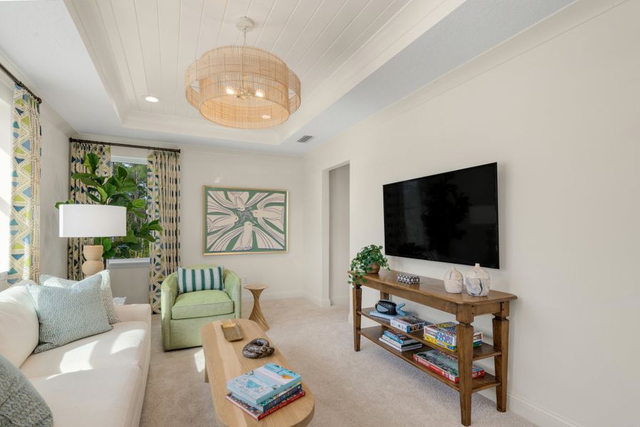 Representative furnished interior of a home built from the Sebring by Riverside Homes in Mariposa at EverRange, Jacksonville (Image 37).