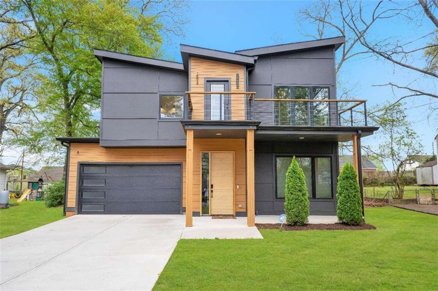 Front exterior of a new home in , Atlanta, GA, highlighting curb appeal (Image 26).