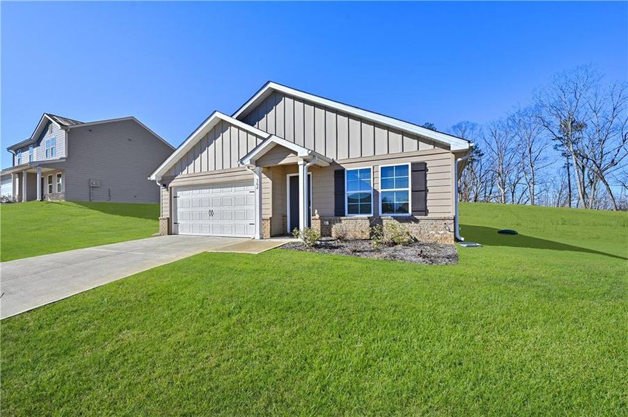 Front exterior of a new home in Kingston Park, Kingston, GA, highlighting curb appeal (Image 20).