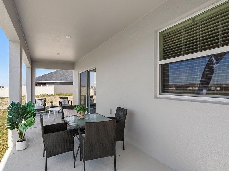 Your interior opens to a large covered lanai. Your interior opens to a large covered lanai.