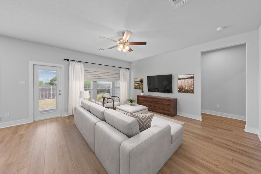 Representative furnished interior of a home built from the Austen by Omega Builders in North Point, Temple (Image 8).