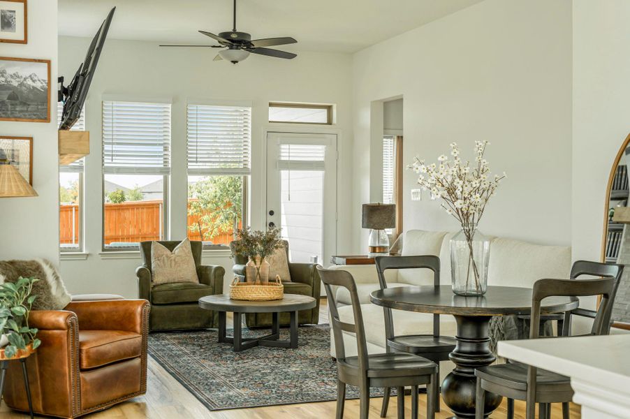 Living Room with Large Windows Looking to the Backyard