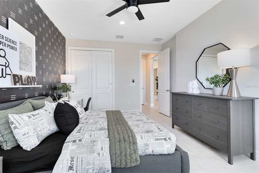 Model Home Design Only. Pictures and furnishings are for illustrative purposes only. Elevations, colors and options may vary. Furniture is for model home staging only.