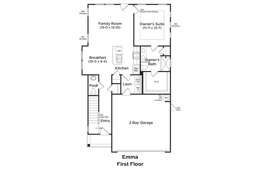 2D floor plan layout for the Emma by DRB Homes in Abbotts Crossing, Conyers, GA (Image 3). 2D floor plan layout for the Emma by DRB Homes in Abbotts Crossing, Conyers, GA (Image 3).