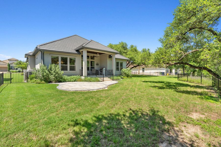 A fenced backyard provides both privacy and wonderful outdoor space. A fenced backyard provides both privacy and wonderful outdoor space.