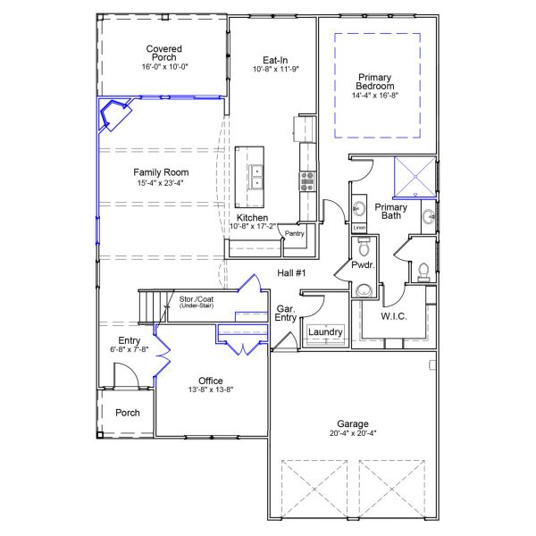 2D floor plan layout of this home in Grand Park, Leland, NC (Image 4).
