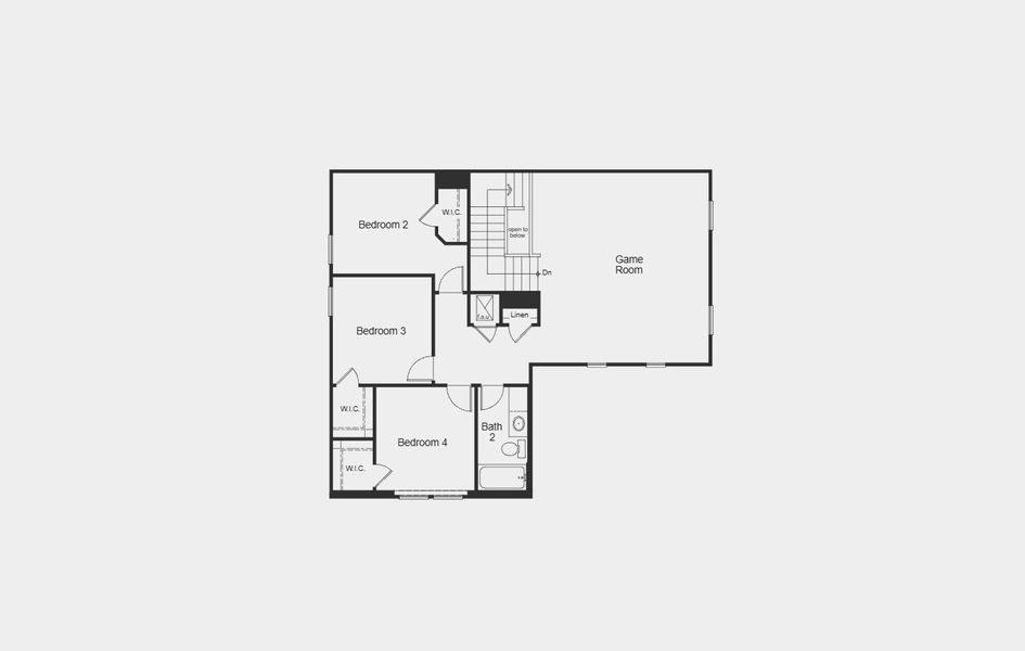 2D floor plan layout for the 2501 by KB Home in Watermill – Classic Collection, Uhland, TX (Image 3).