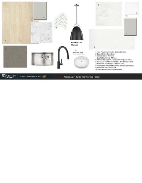 Sample of building materials used in homes in Bridgeland, Cypress (Image 3).