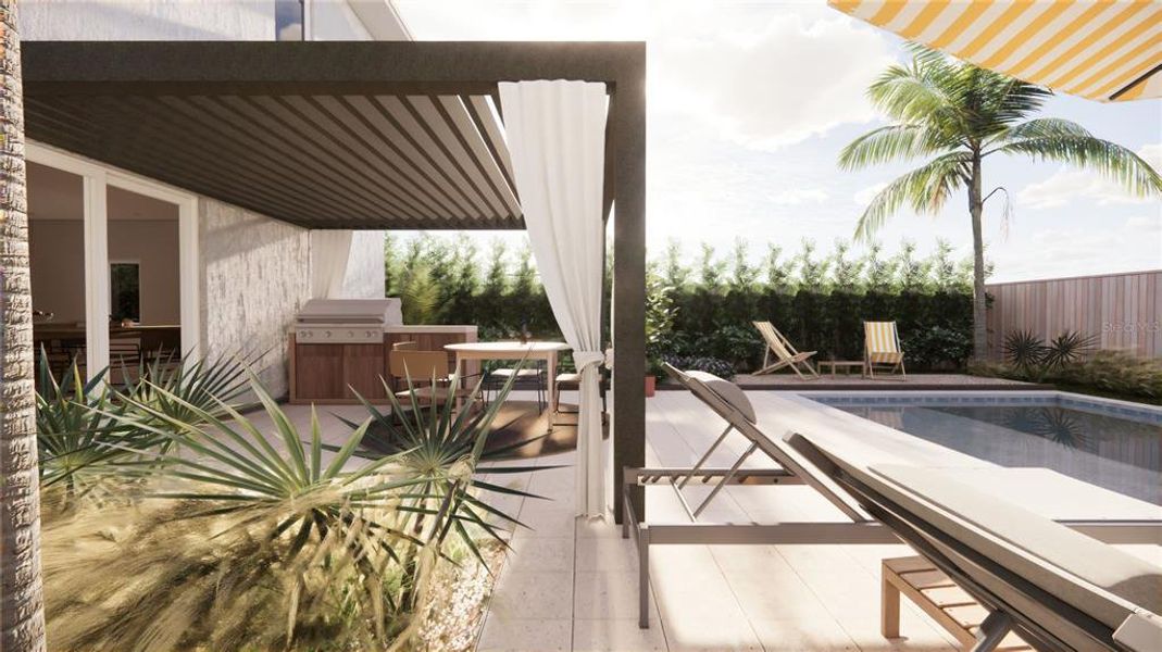 Exterior details and patio area of a home in , Lady Lake (Image 2). Exterior details and patio area of a home in , Lady Lake (Image 2).