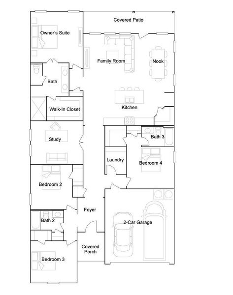 2D floor plan layout of this home in Samara, League City, TX (Image 2). 2D floor plan layout of this home in Samara, League City, TX (Image 2).