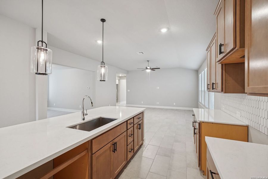 Furnished interior view inside a new home in Estancia Ranch - Premier Series, San Antonio (Image 9).
