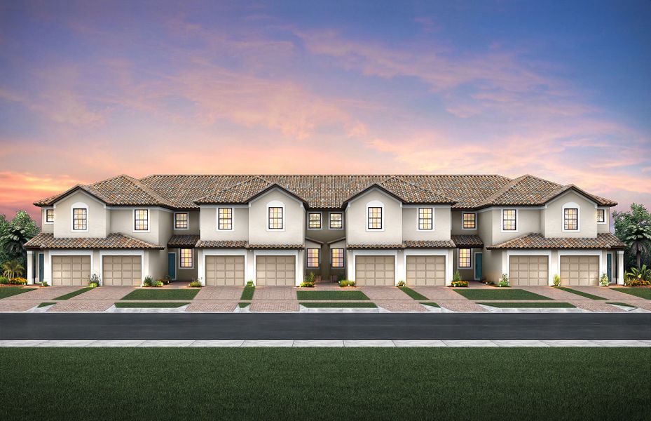 The Cormorant, a carriage home shown with a Mediterranean inspired exterior