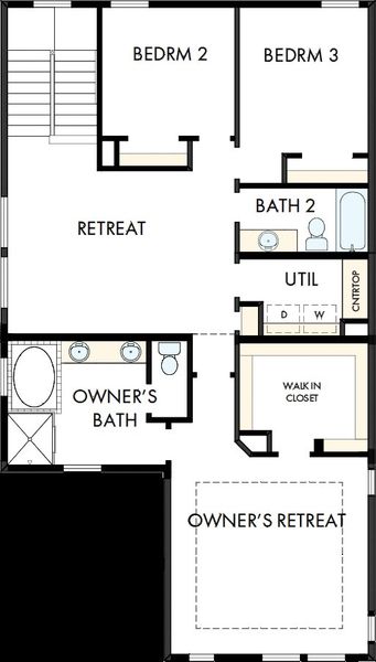 2D floor plan layout of this home in Painted Tree Woodland West – Village, McKinney, TX (Image 3).