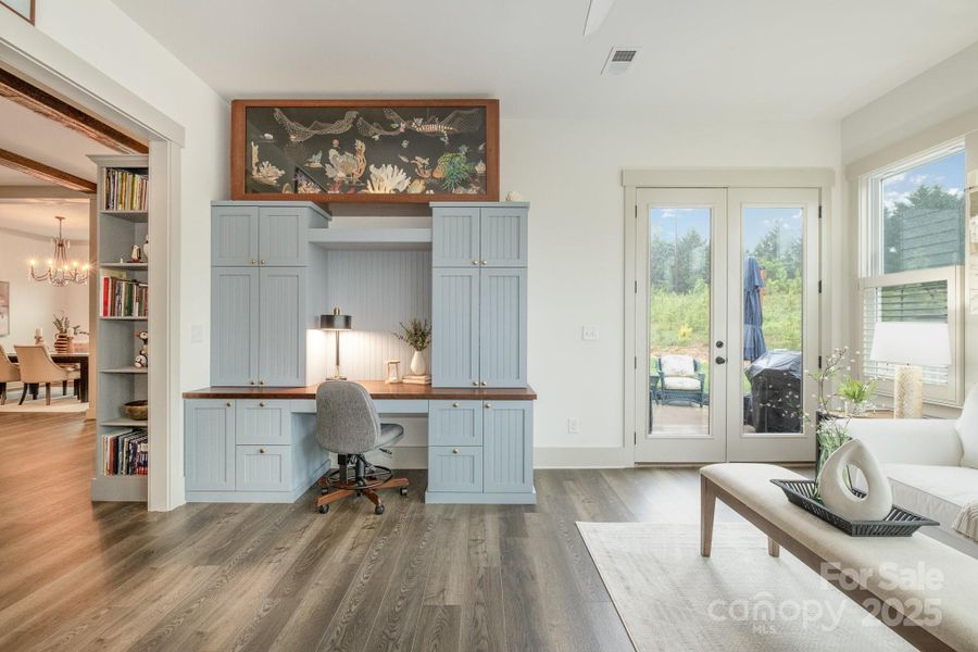 Relax in the sunroom or get some work accomplished at this custom desk with walnut top Relax in the sunroom or get some work accomplished at this custom desk with walnut top