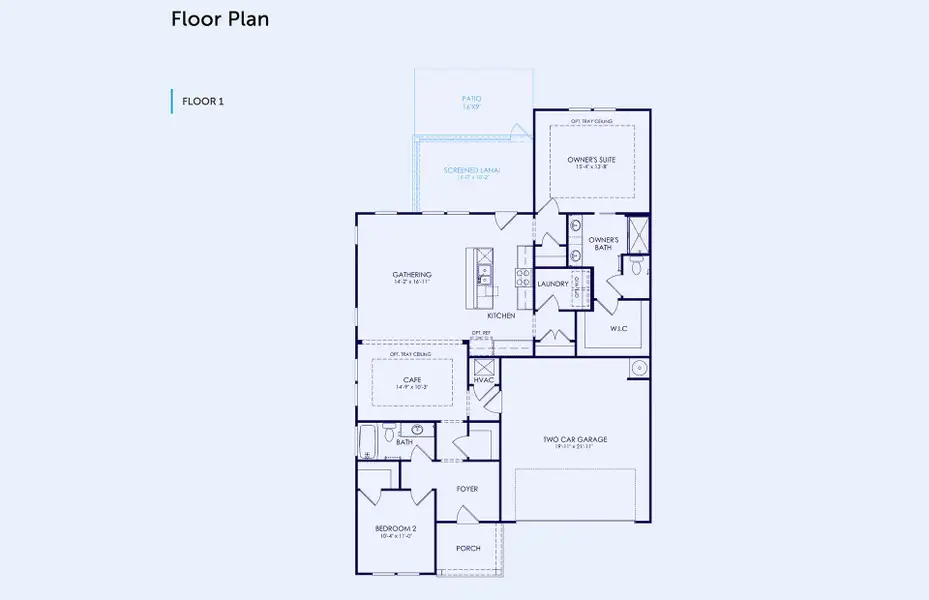 2D floor plan layout of this home in Sun City Hilton Head, Bluffton, SC (Image 4).