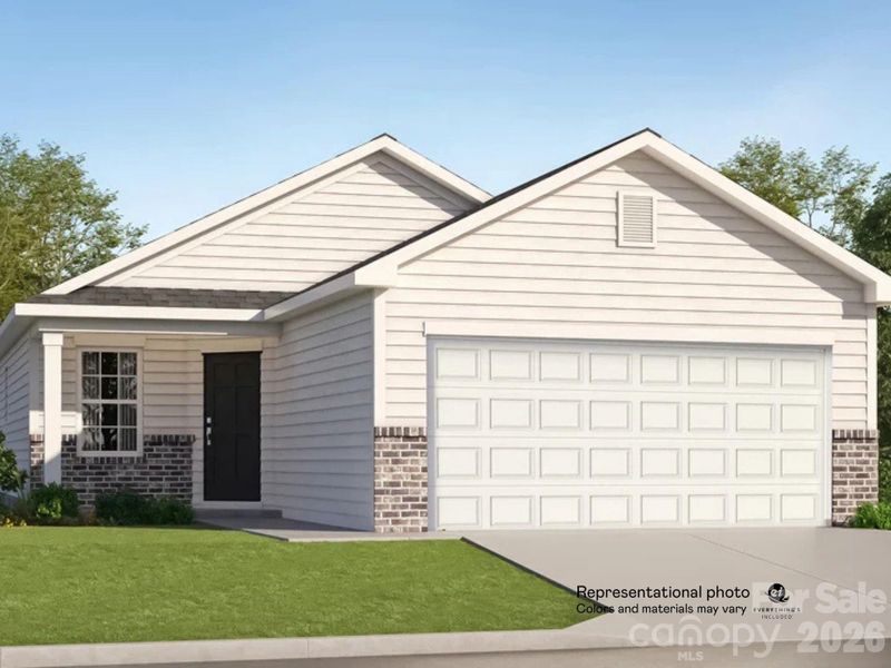 Front exterior of a new home in Cleveland Hill, Shelby, NC, highlighting curb appeal (Image 1). Front exterior of a new home in Cleveland Hill, Shelby, NC, highlighting curb appeal (Image 1).