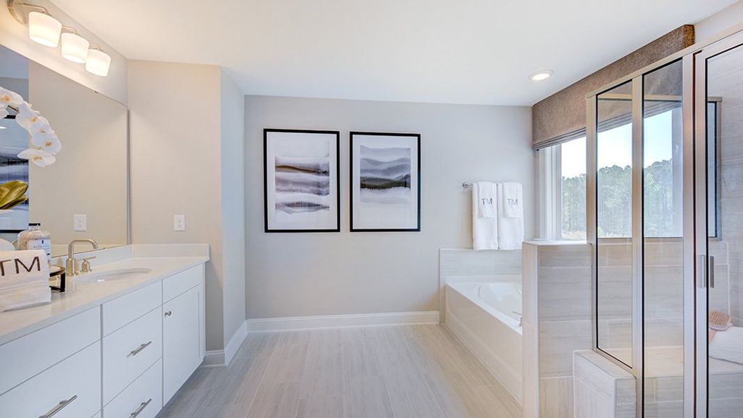 Furnished interior view inside a new home in Bridgeberry, Holly Springs (Image 11).