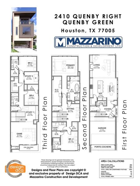 Please be aware that these plans are the property of the architect/builder designer that designed them not DUX Realty, Mazzarino Construction or 2410 QUENBY LLC. Please be aware that these plans are the property of the architect and are protected from reproduction and sharing under copyright law. These drawing are for general information only. Measurements, square footages and features are for illustrative marketing purposes. All information should be independently verified.