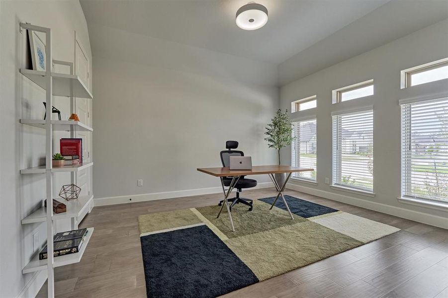 Light and bright, this home office w/closet is generous in size and could serve as an optional 5th bedroom, game room, exercise room - the choice is yours!