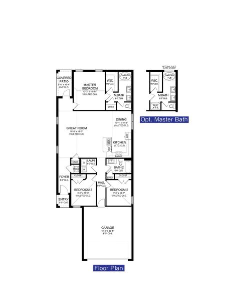 2D floor plan layout for the 1515 by Adams Homes in Winding Oaks, Weeki Wachee, FL (Image 3). 2D floor plan layout for the 1515 by Adams Homes in Winding Oaks, Weeki Wachee, FL (Image 3).