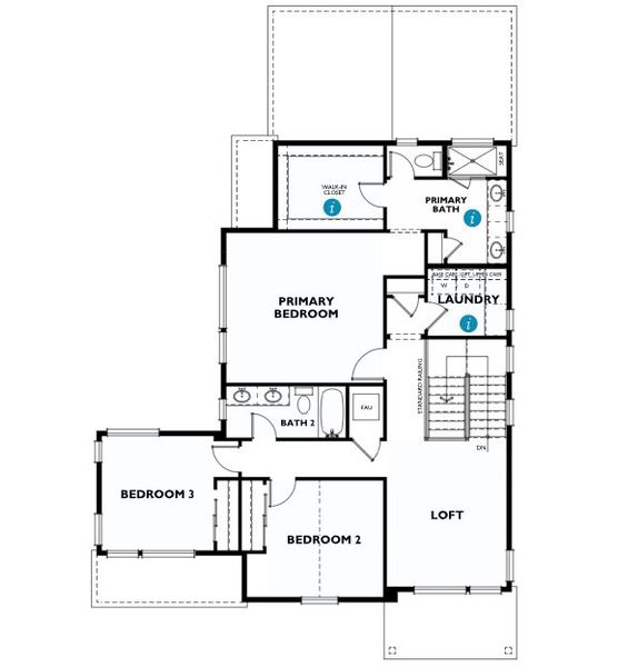 2D floor plan layout of this home in Storytellers at Lyric, Lone Tree, CO (Image 4).