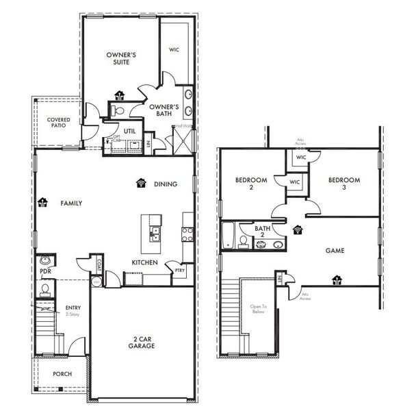 2D floor plan layout for the Maple by Impression Homes in Bryant Farms, Melissa, TX (Image 3). 2D floor plan layout for the Maple by Impression Homes in Bryant Farms, Melissa, TX (Image 3).