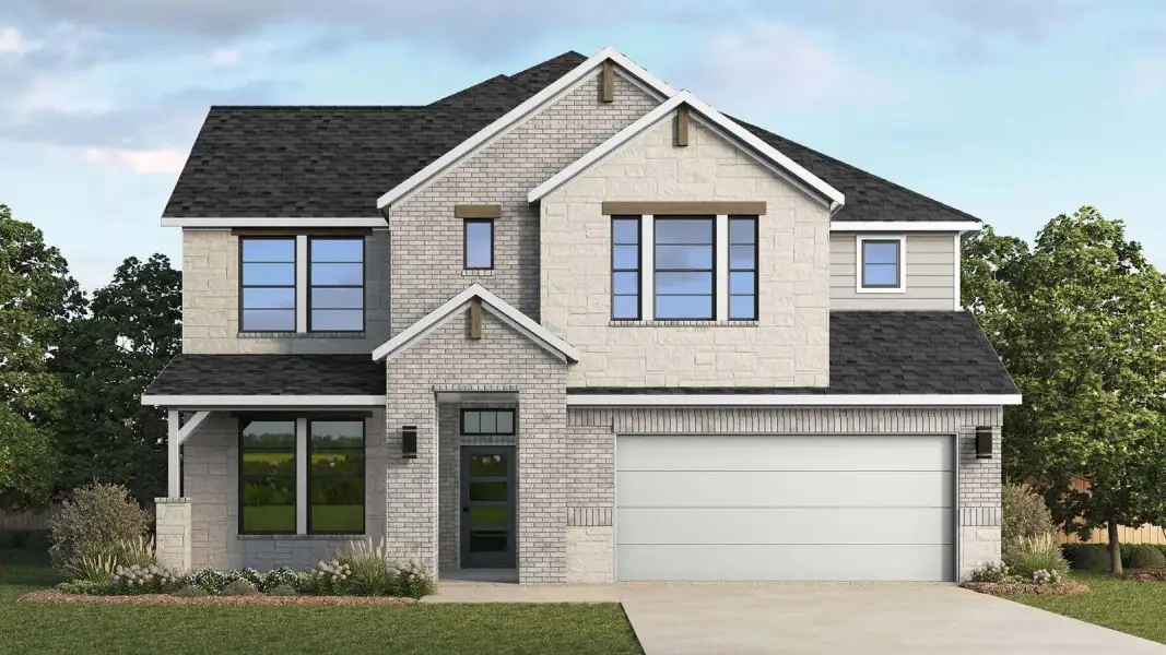 Representative exterior photo of a completed home built from the Chloe by D.R. Horton in Lago Mar 60' Homesites, Texas City, TX (Image 2).