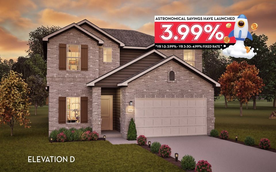 Front exterior of a new home in Briarwood, Elgin, TX, highlighting curb appeal (Image 1). Front exterior of a new home in Briarwood, Elgin, TX, highlighting curb appeal (Image 1).