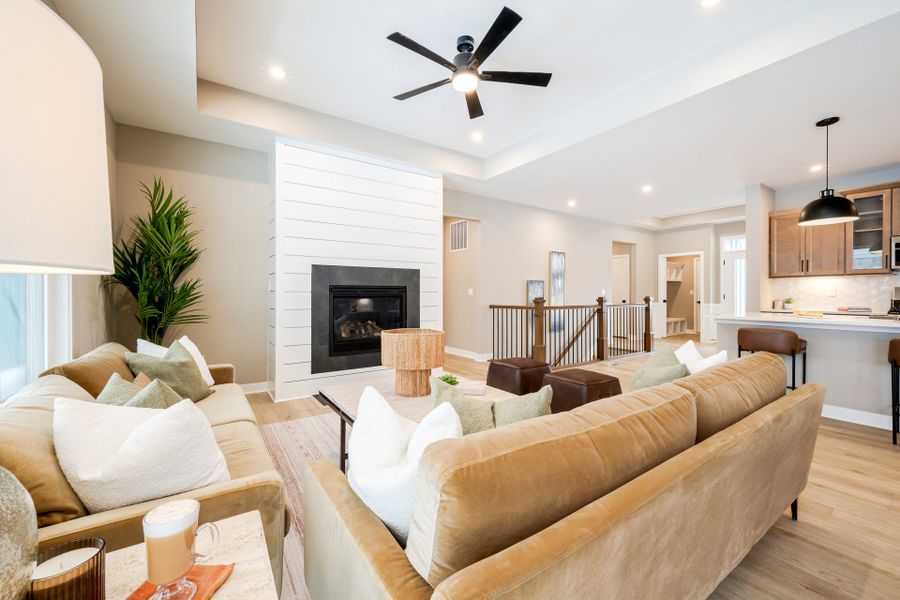 Representative furnished interior of a home built from the Morgan by Fischer Homes in Easton Park, Dallas (Image 6).
