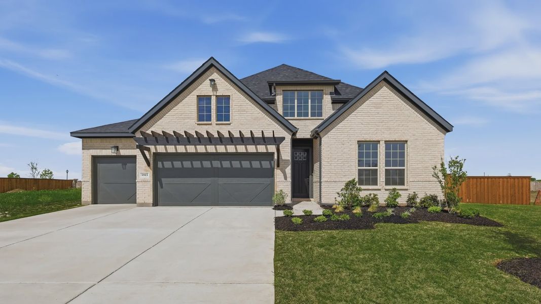 Front exterior of a new home in Green Meadows Classic, Celina, TX, highlighting curb appeal (Image 1). Front exterior of a new home in Green Meadows Classic, Celina, TX, highlighting curb appeal (Image 1).